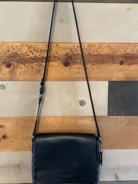 COACH Black Houston Map Messenger Bag New WO Tags